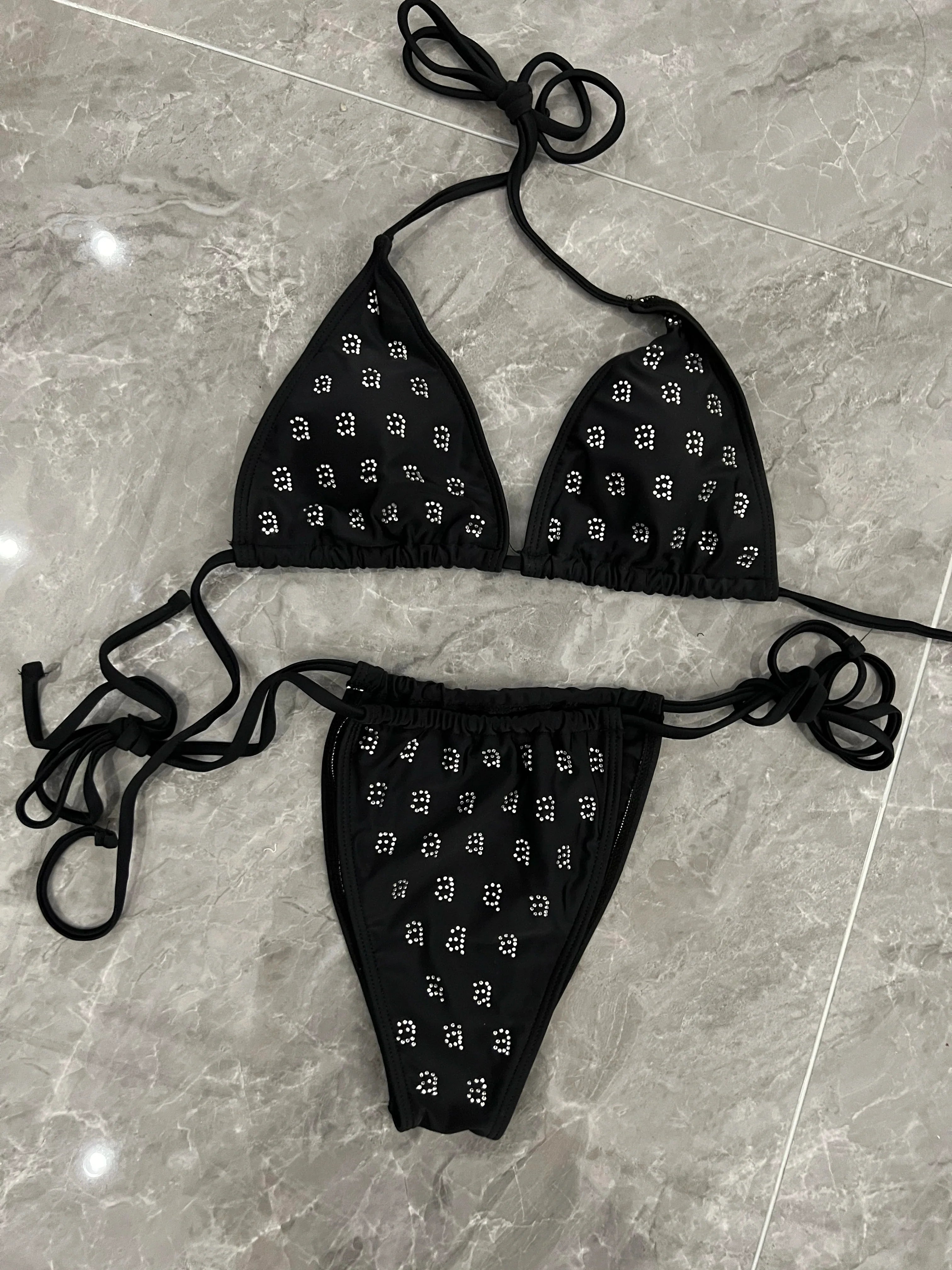 newest Fashion brand Women swimwears diamonds letters Swimwear Women swimsuits lady bikinis suits S M L XL Split body
