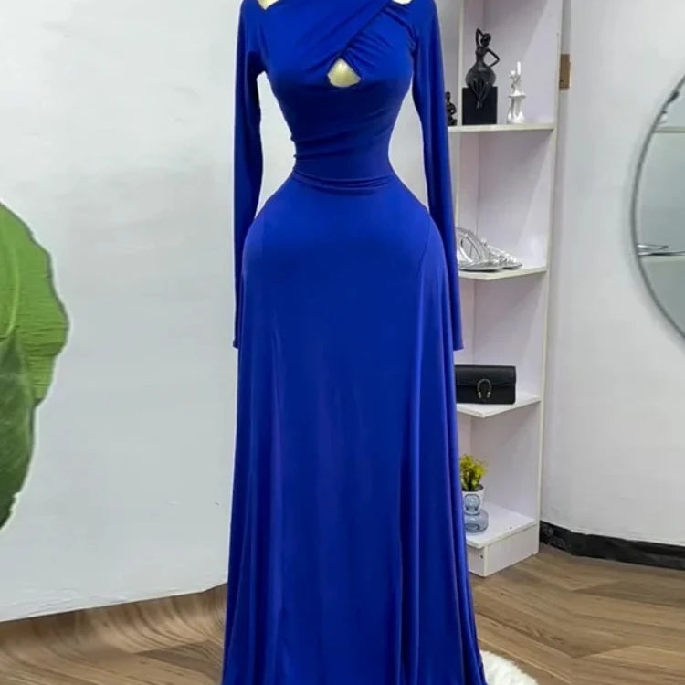 2025 Summer Women O-neck Long Sleeve Mermaid Maxi Dress Birthday Beach Sexy Night Party Club Long Dresses