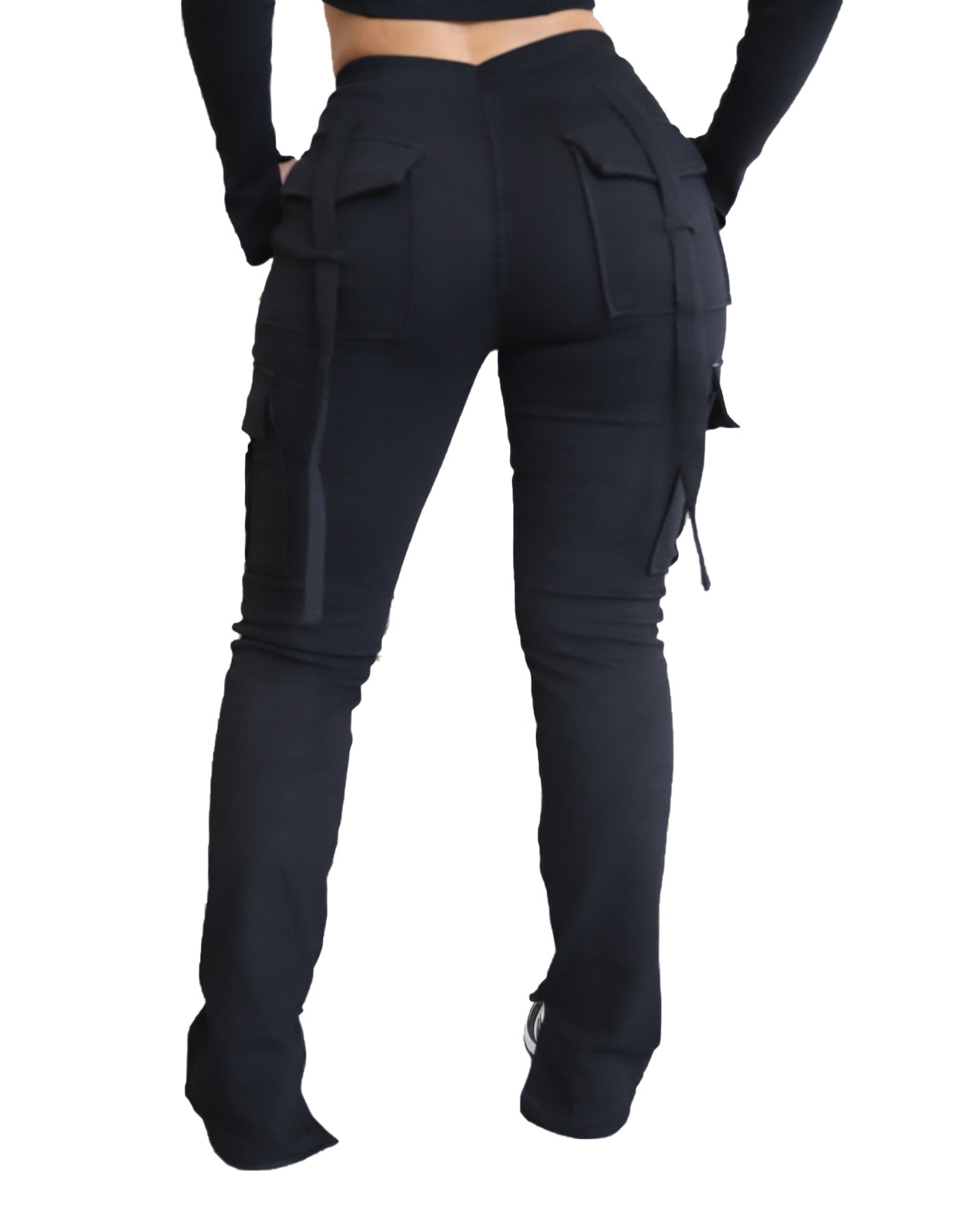 Pantalon d'été décontracté pour femmes, avec poches, cordon de serrage, taille haute, mode polyester, fendu, Cargo, réglable, 2023