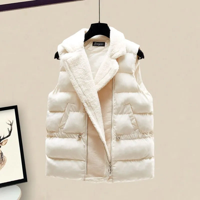 Winter Warm 3 Piece Set Suit Women Knitted Letter Pullover Sweater Sweatpants Lamb Wool Vest Tracksuit Female Outfit Outerwear White Vest