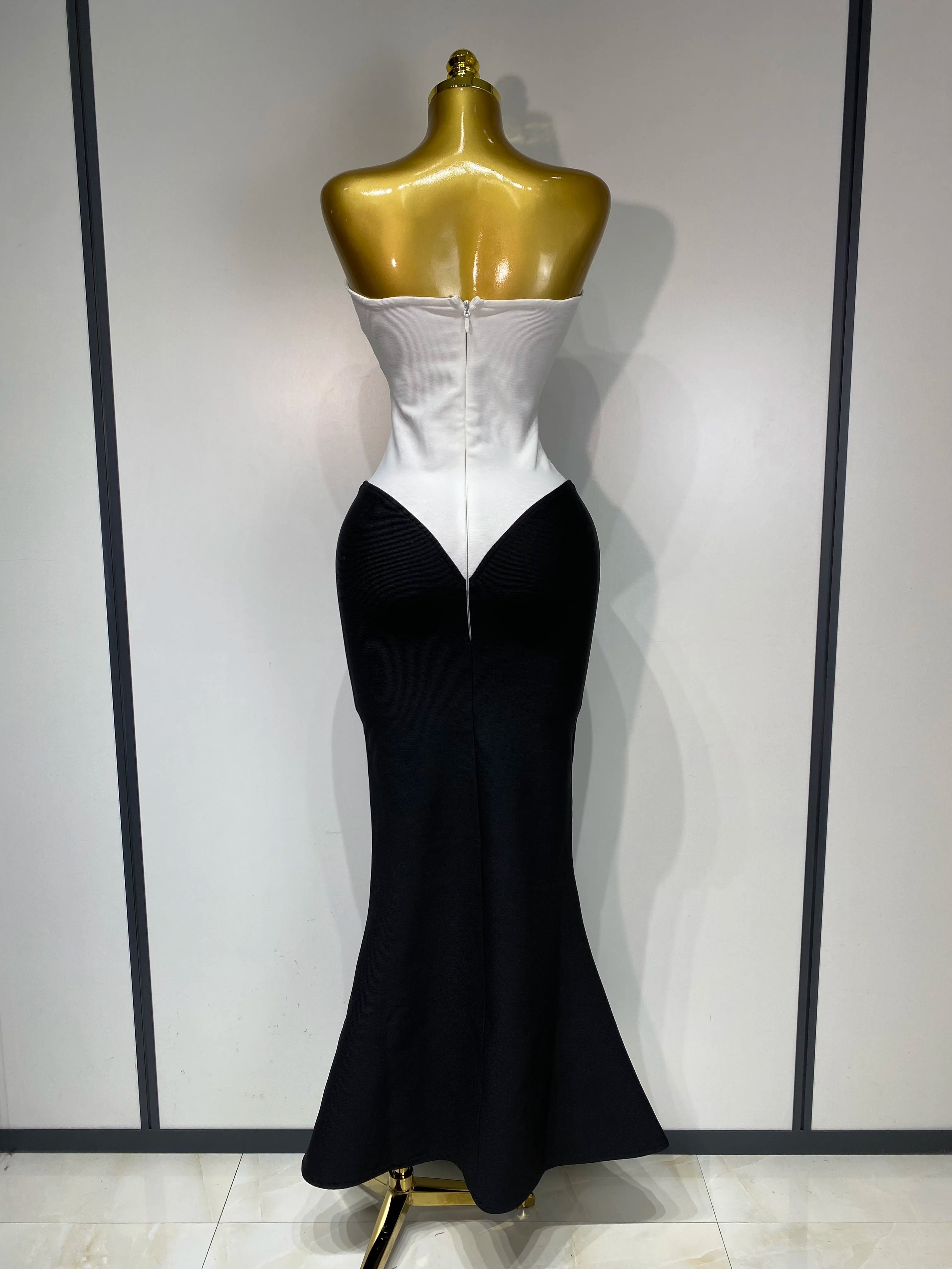 Sexy Bodycon Bandage Dress Strapless Diamond Flower Maxi Long Elegant Dresses 2025 Luxury Birthday Dress Club Party Prom Gowns