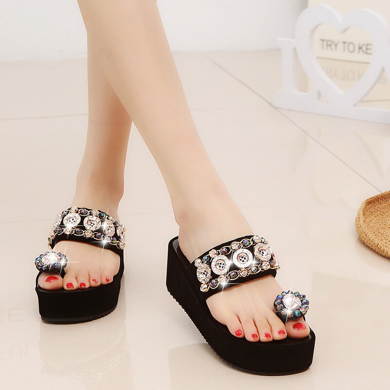 Women shoes Platform Gladiator Sandals Women Summer wedges slipper crystal Sandal Flat Platform summer women Slipper m325