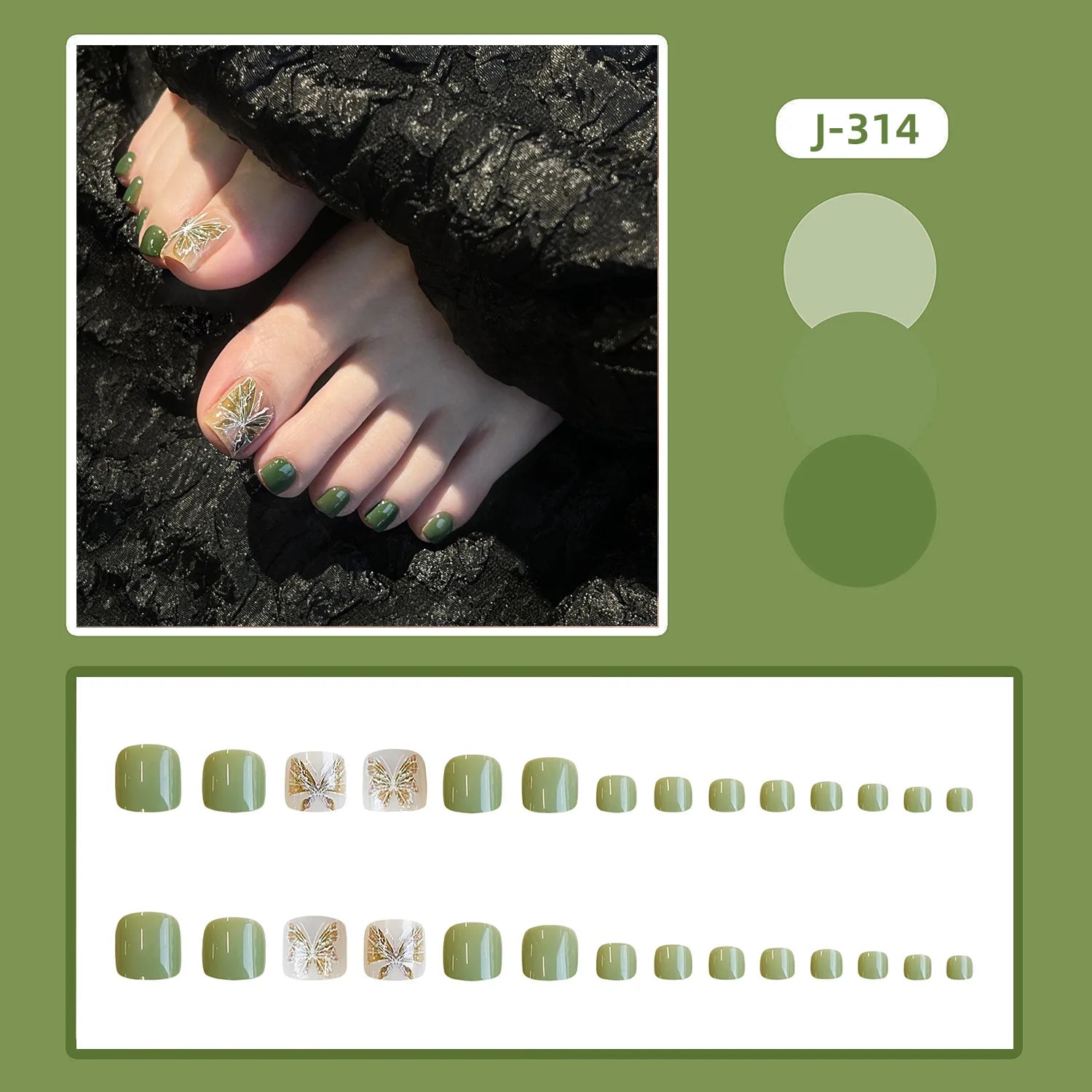 24pcs Flower Print Press on Toenails Summer Wearable False Toe Nails Wearable Spicy Girl Sweet Korean Style Fake Toenails 6