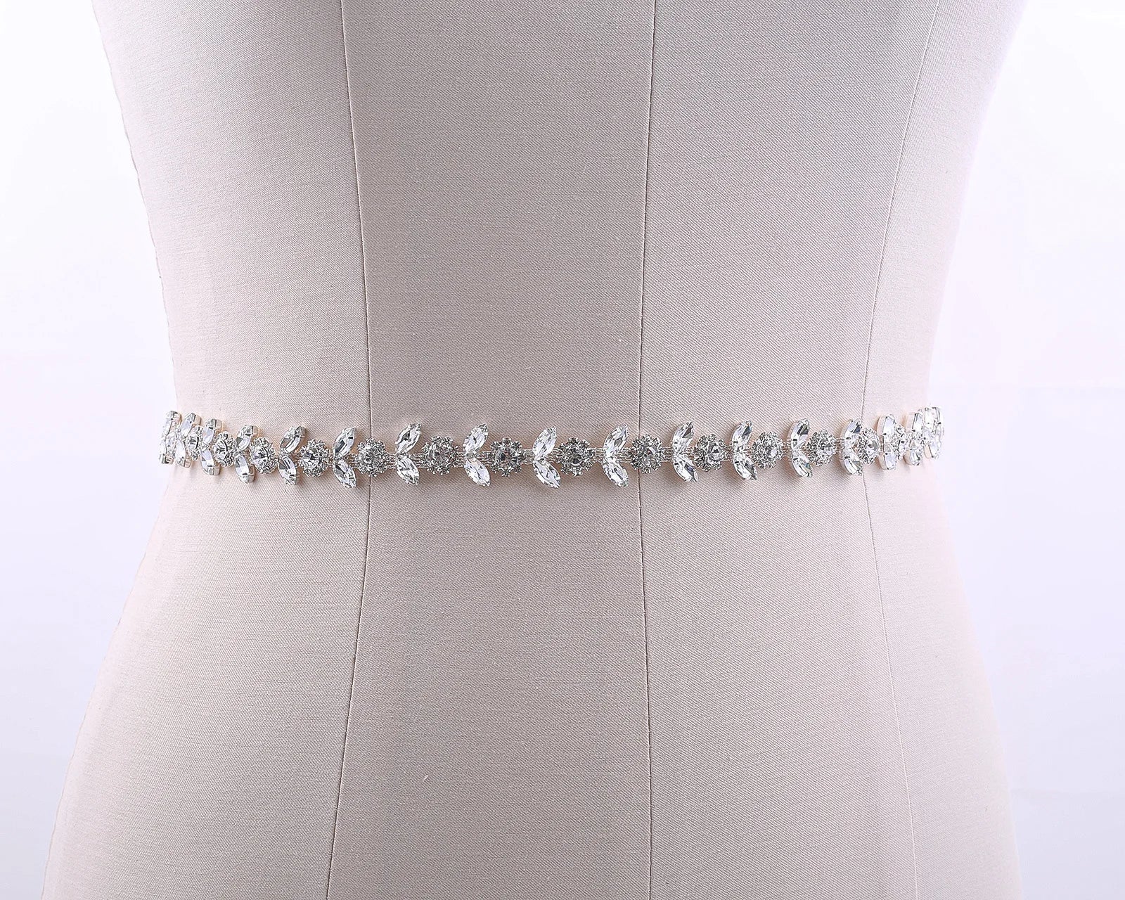 NZUK Crystal Bridal Belt Rhinestones Bridal Sash Sliver Wedding Dress Belt Bridal Dress Belt for Dresses Wedding Gown