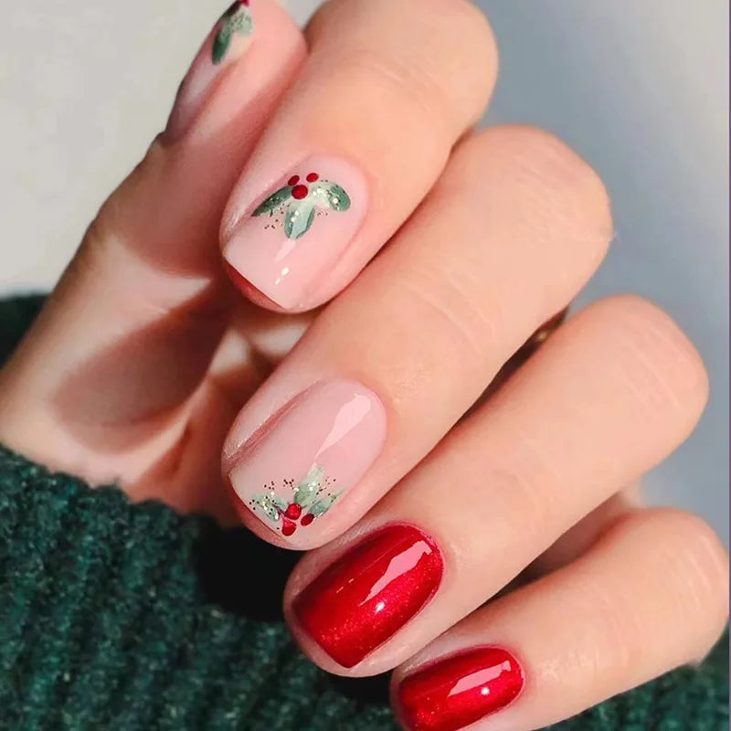 24Pcs Fashion Fake Nails Press on Long Ballet False Nails Art with Flower Design Brown Detachable Full Cover Nail Tips Manicure 1494