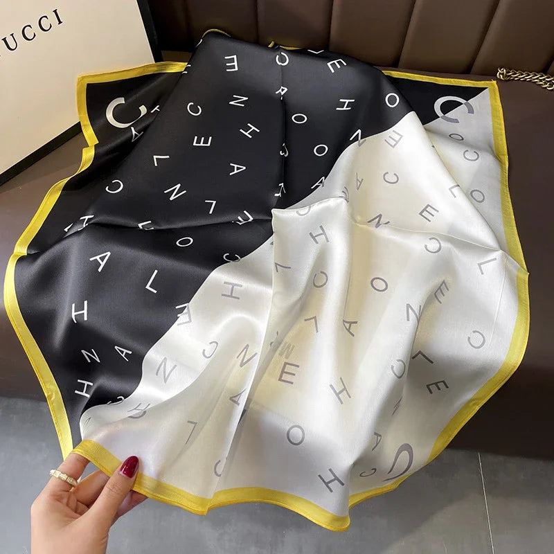 Square 100% Real Silk Scarf Women Bufanda Shawls Wraps for Lady Neckerchief Natural Foulard Femme Bandana Scarves Pashmina 2023 18138 68x68cm
