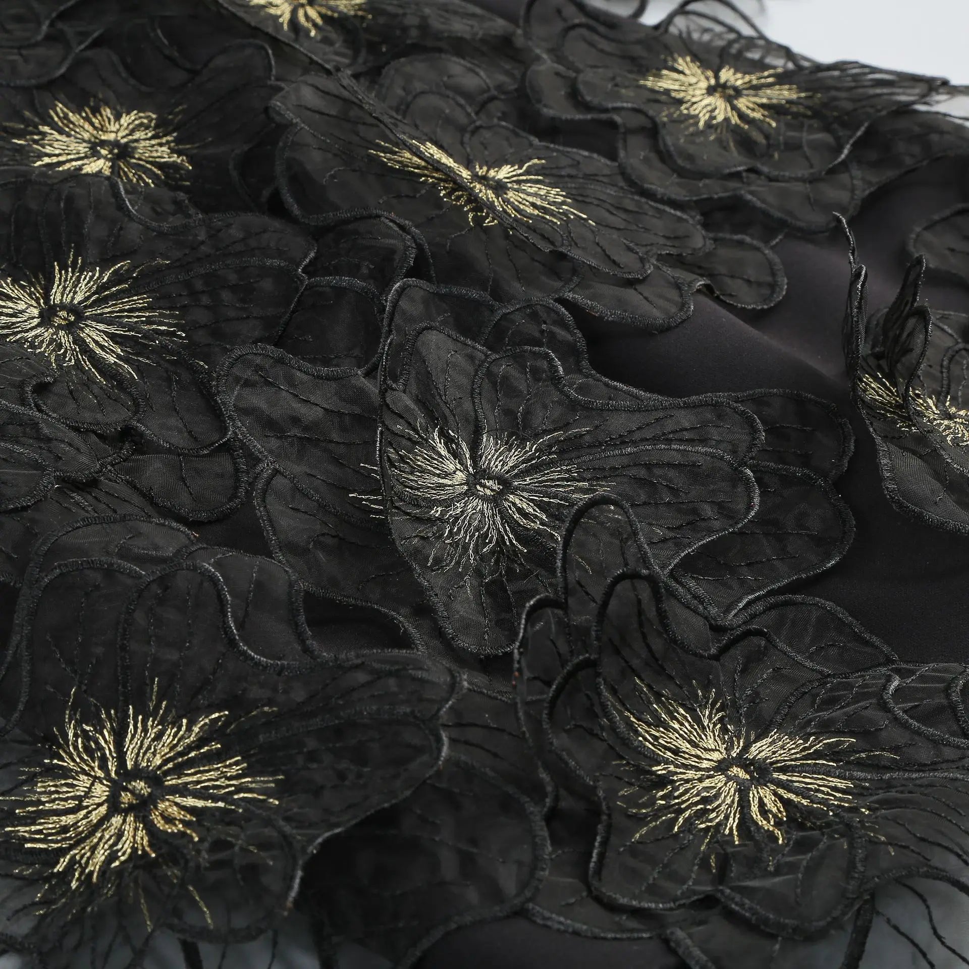 Black Color Women Sleeveless 3D Florals Bodycon Mini Draped Dress Cute Girls' Birthday Party Fashion Cocktail Dress Vestido