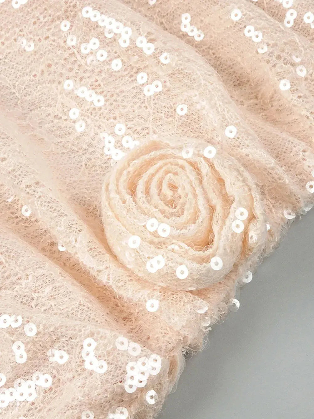 2025 Sexy Women's 3D Flower Shining Glitter Maxi Dress with Diagonal Collar Long Sleeve Bodycon Long Dress Evening Club Vestidos