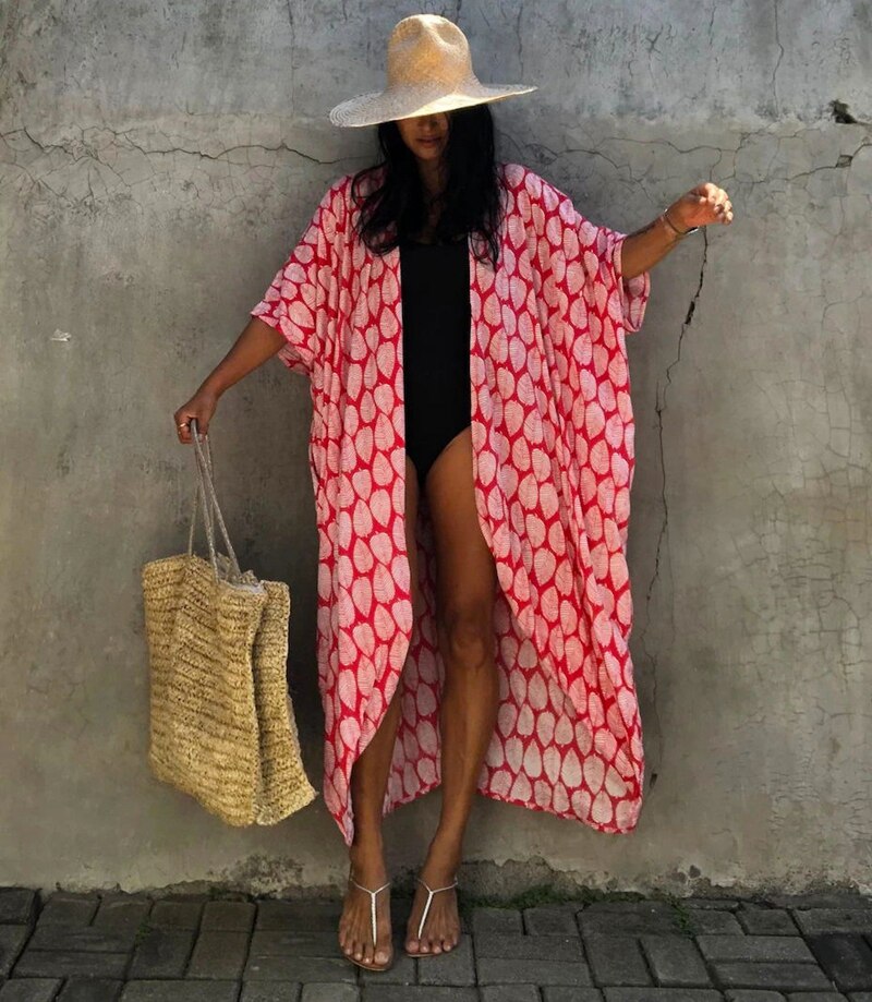 Sexy Bikini Cover-ups Summer Beach Pareo Stripes Loose Kimono Swimsuit Dress Beachwear Boho Bathing Suit Cover Up U One Size