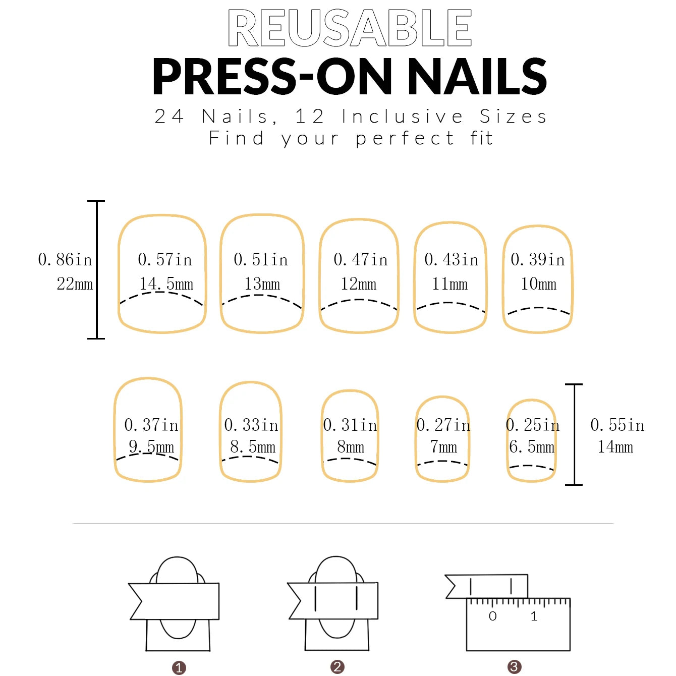 Instantly Upgrade Your Look With 24pcs-White-edged butterfly short square full-coverage false nail set
