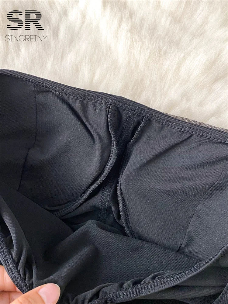 SINGREINY Hotsweet Sexy Slim Dress Ladies Halter Strapless Sleeveless BodyconThre-dimensional Floral Fashion Short Dress