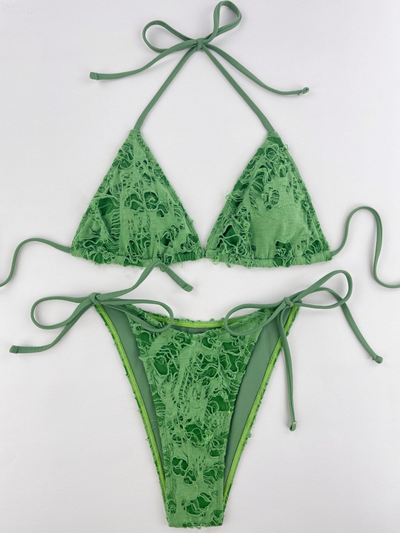 Sexy Hole Mini Bikinis Bandage Bikini Set 2024 New Swimwear Women Swimsuit Female Bather Two-pieces Bathing Suit Swim