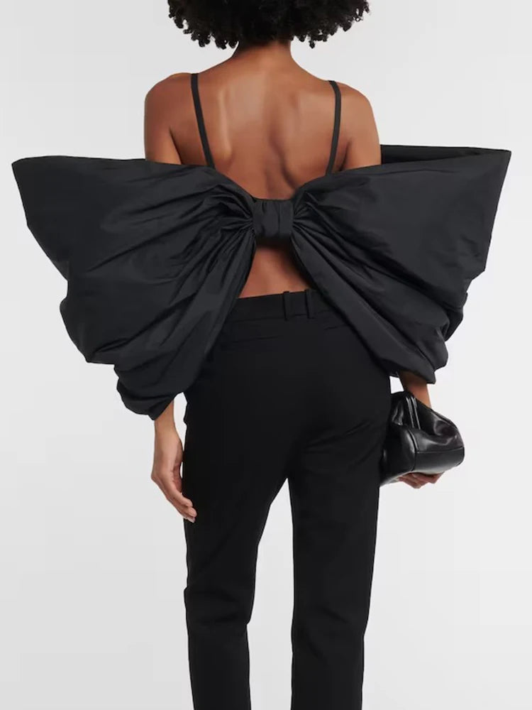 Solid Sexy Slimming Bowknot Tank Tops For Women Square Collar Sleeveless Backless Designer Camisole Vest Female New