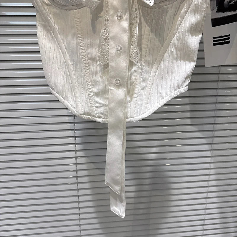 Winter New Sweet Fashion Halter Neck Bowknot Fishbone Chest Pad Tank Top For Women Backless Vest Female 11A07603