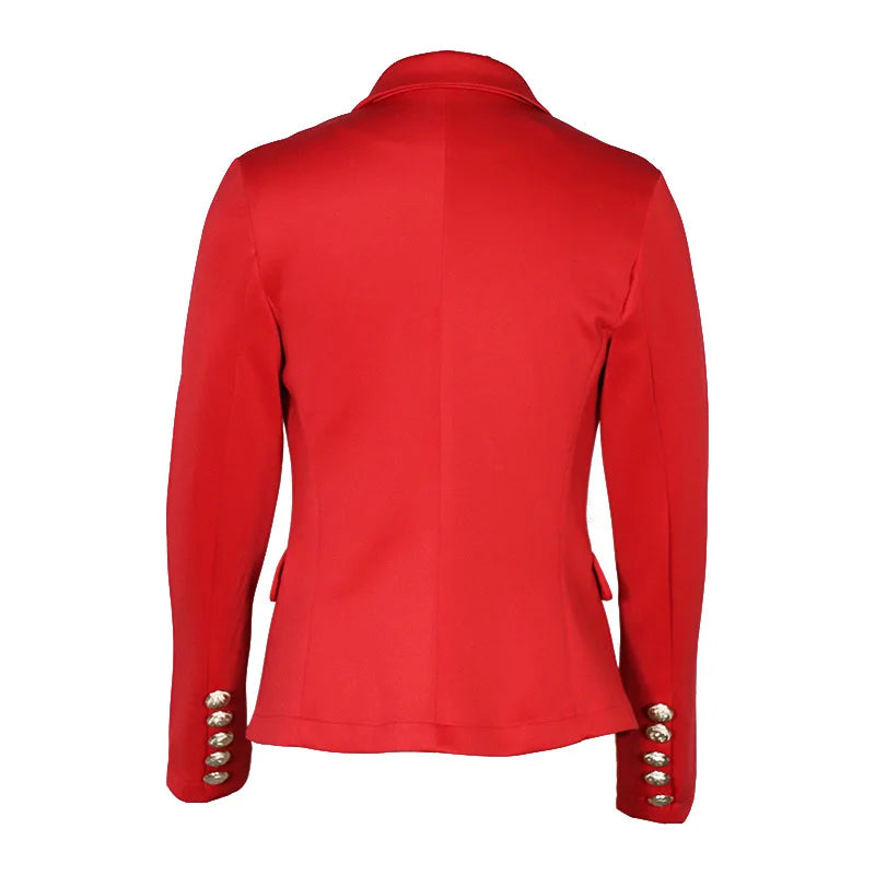Women Blazer Double Breasted Solid Color Slim Long Sleeve Business Casual Fashion Short Coat Office Ladies Female Suit Jacket