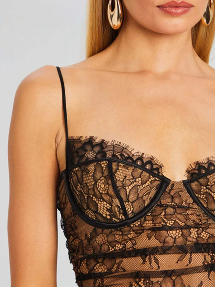 Women Celebrity Sexy Sleeveless Black Mesh Ruched Black Lace Maxi Long Gowns Dress 2024 Elegant Evening Party Club Vestido