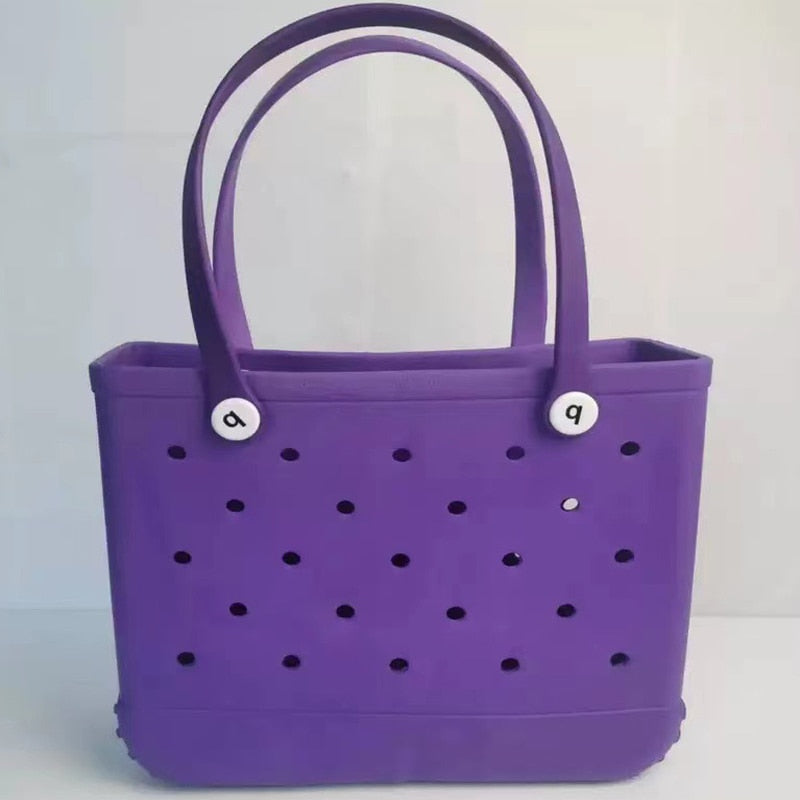 Rubber Beach Bags Waterproof Sandproof Large Size Outdoor EVA Portable Travel Bags Washable Tote Bag For Beach Sports Market Purple