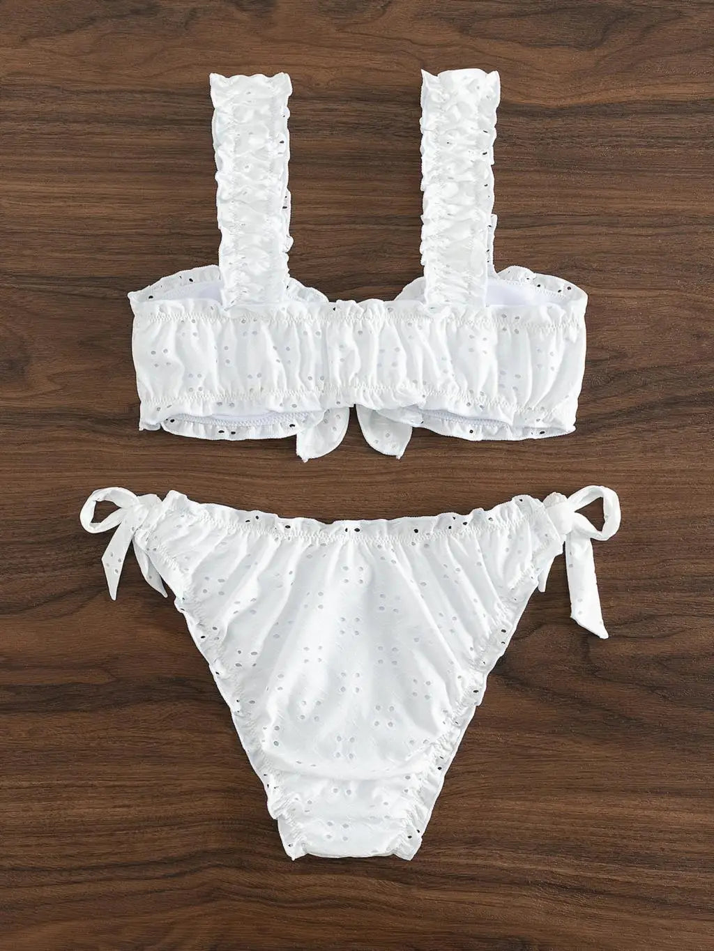 Schiffy Knot Front Tie Side Bikinis White Swimsuit Women Swimwear Female Sexy Bathers Bathing Swimming Swim Suit Beachwear
