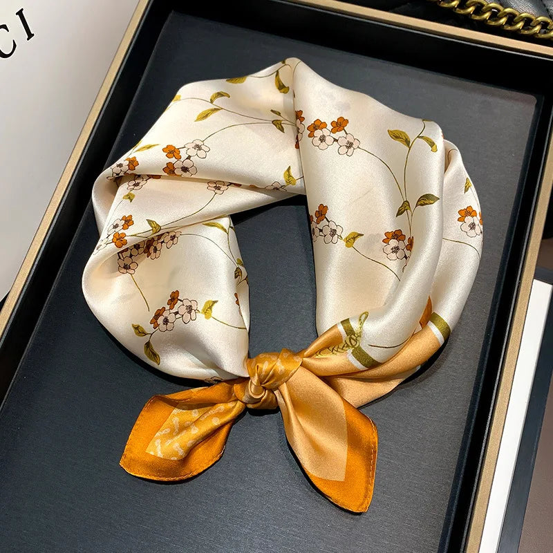 53cm Pure Silk Scarf Women Square Scarves Foulard Hairbands Lady Luxury Designer Female Bandana Neck Kerchief Ties Bandana Hijab 53cm Silk Scarf 17 53X53CM