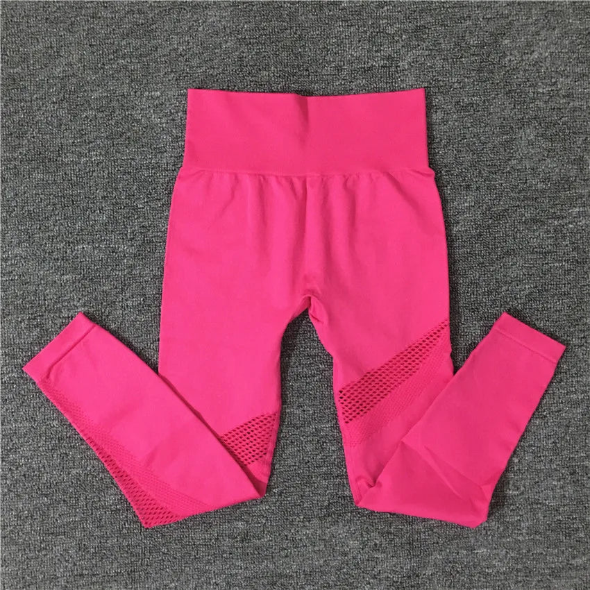 1/2Pcs Seamless Yoga Set Women Gym Sportswear Outfit Yoga Pant Leggings One Shoulder Sports Bra Workout Cloth Tracksuit rose pant