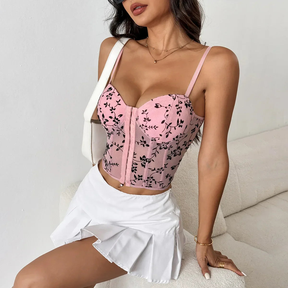 sweet sheer PATCHWORK slip mesh Chic off shoulder Camis Slim Korean Tanks Top Elegant Basic Crop Top summer Women Bustier