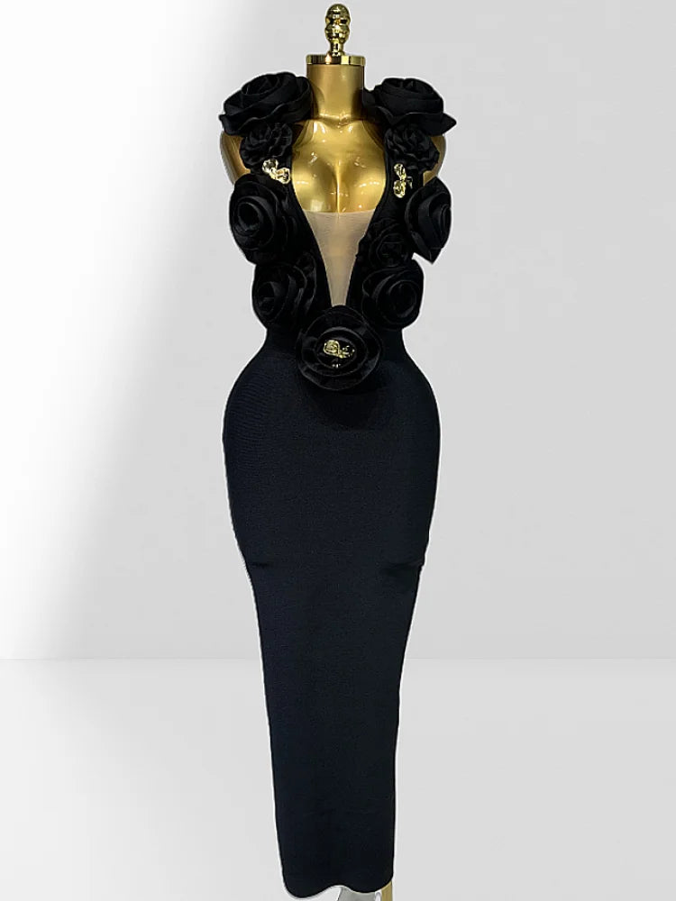 Red And Black Sexy Plow Cut Package Hip Floor Length Dress Graceful Woman Party Dress Cocktail Party Outfit black