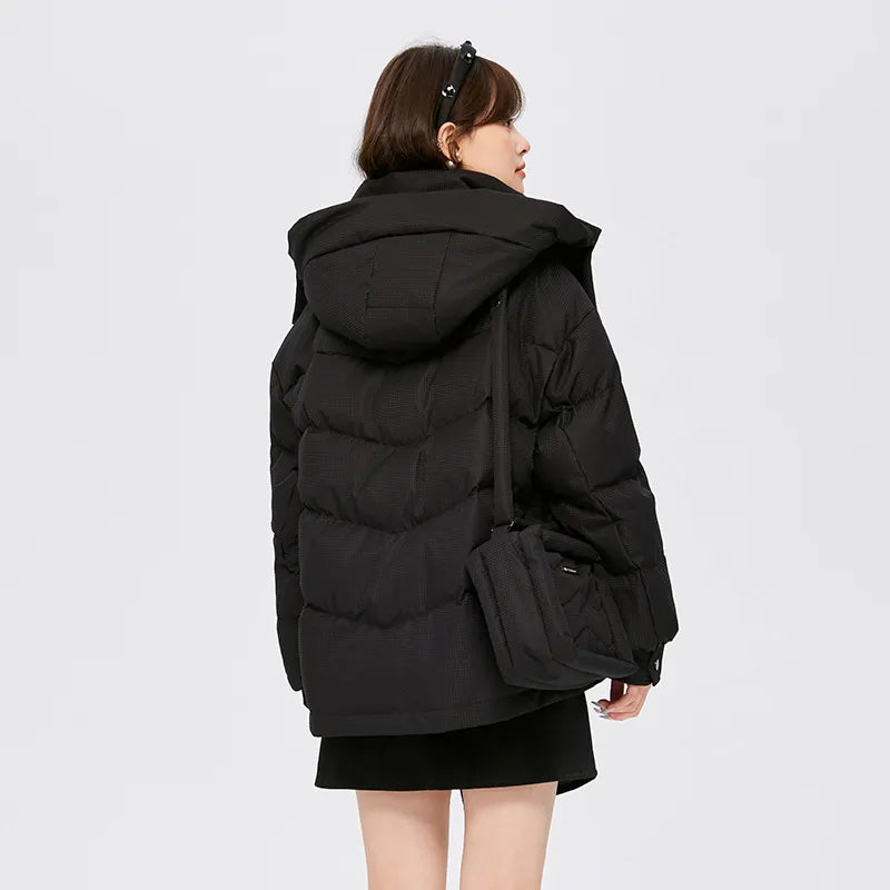 Semir Down Jacket Women Medium Long Design Hooded Warm 2022 Winter New Loose Thick Coat Woman'S Fashion