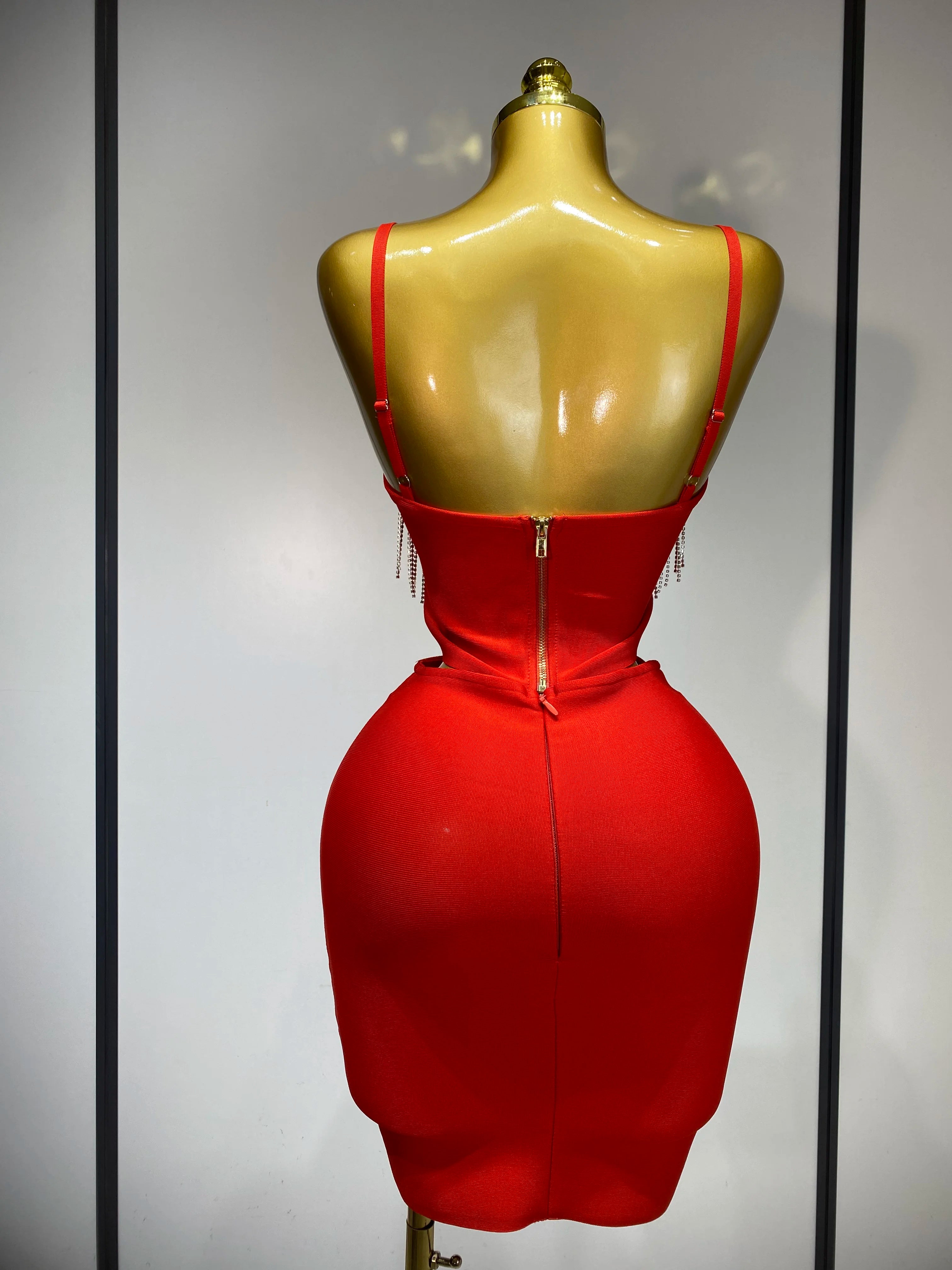 Women Sexy Sling Backless Tassels Bandage Skirt Two Piece Set 2025 Knitted Celebrity Elegant Evening Luxury Birthday Dresses