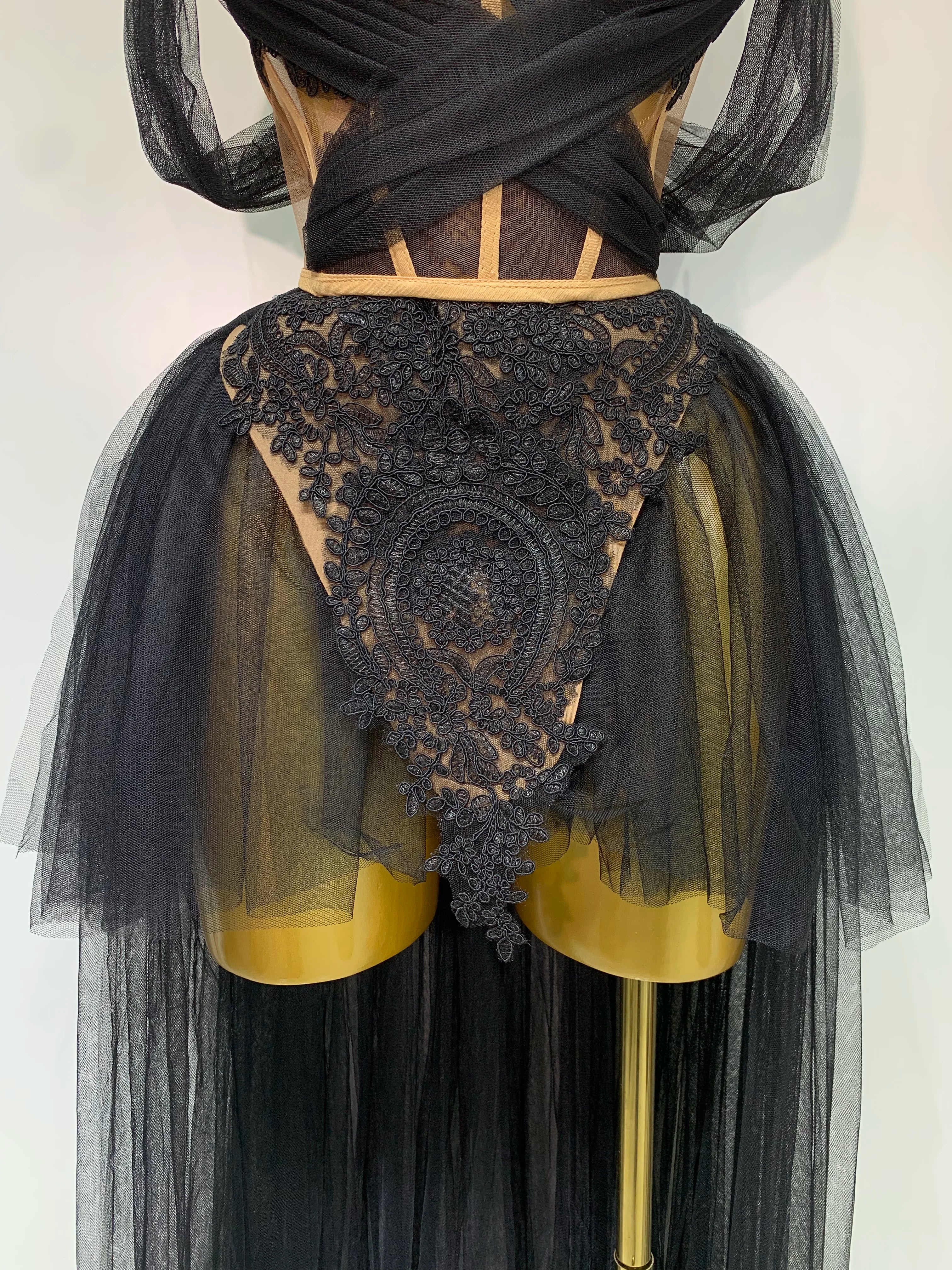 2025 New Arrived Sexy Cute Mesh Tops Skirt 2 PCS Set Women Celebrate Party Birthday Nightclub Performance Stage Show Outfit