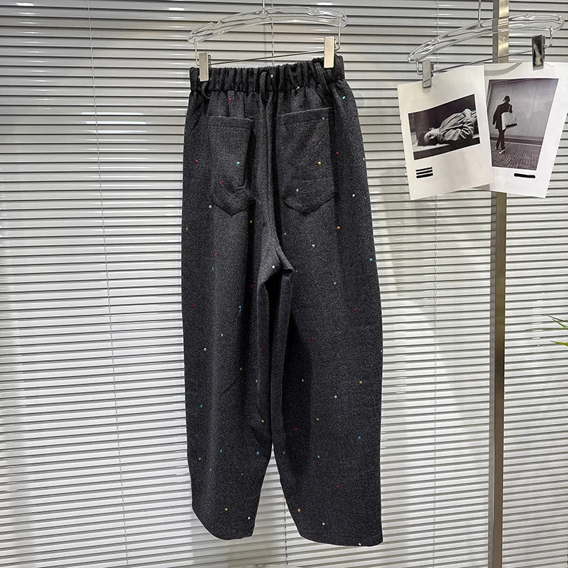 Winter New Style Fashion Colorful Embroidered Loose Elastic Waist Harem Pants For Women Casual Pant Female 11A07644