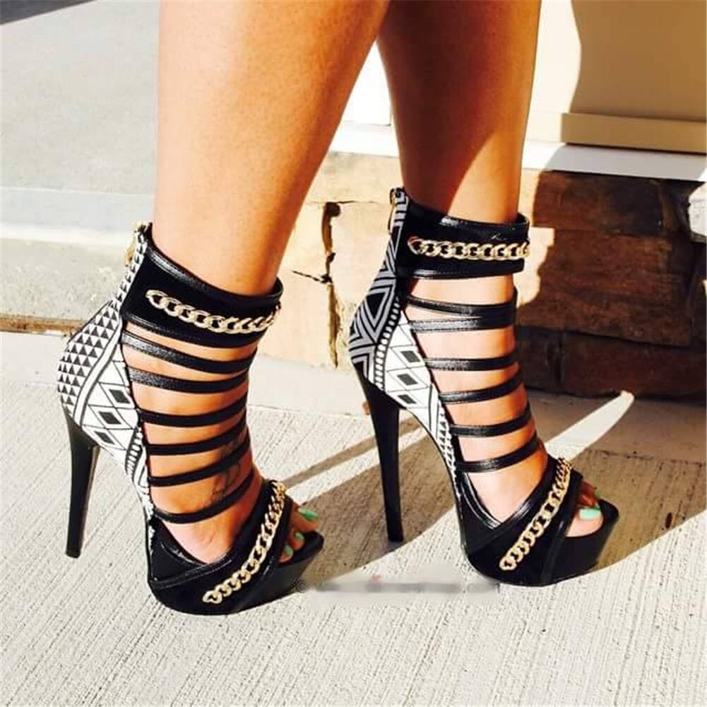 brand design big size 47 sexy Gladiator cool punk Women Shoes Summer Party nightclub high heels platform Woman sandals women