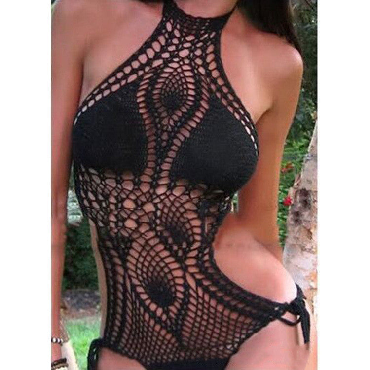 hand crochet beach bikini Black
