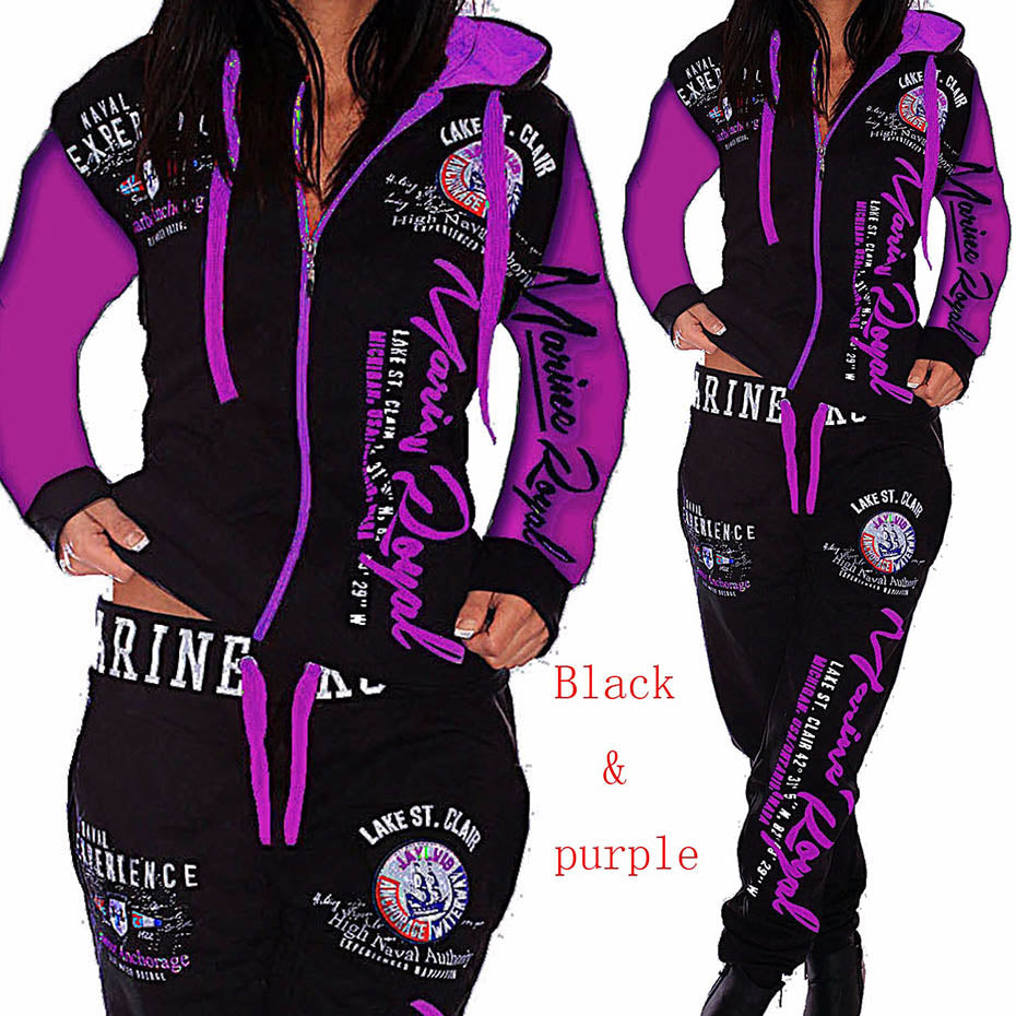 Women 2PCS Sportwear Autumn Winter Female Suit Fashion Hooded Joggers Women's Sports Suit Sets women's tracksuit set