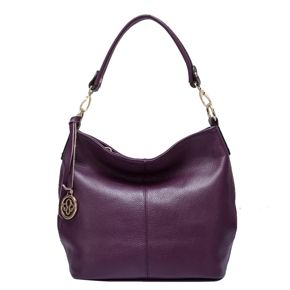Purple Women Shoulder Bag Leather Hobos Fashion Lady Messenger Crossbody Purse Elegant Female Handbag Purple