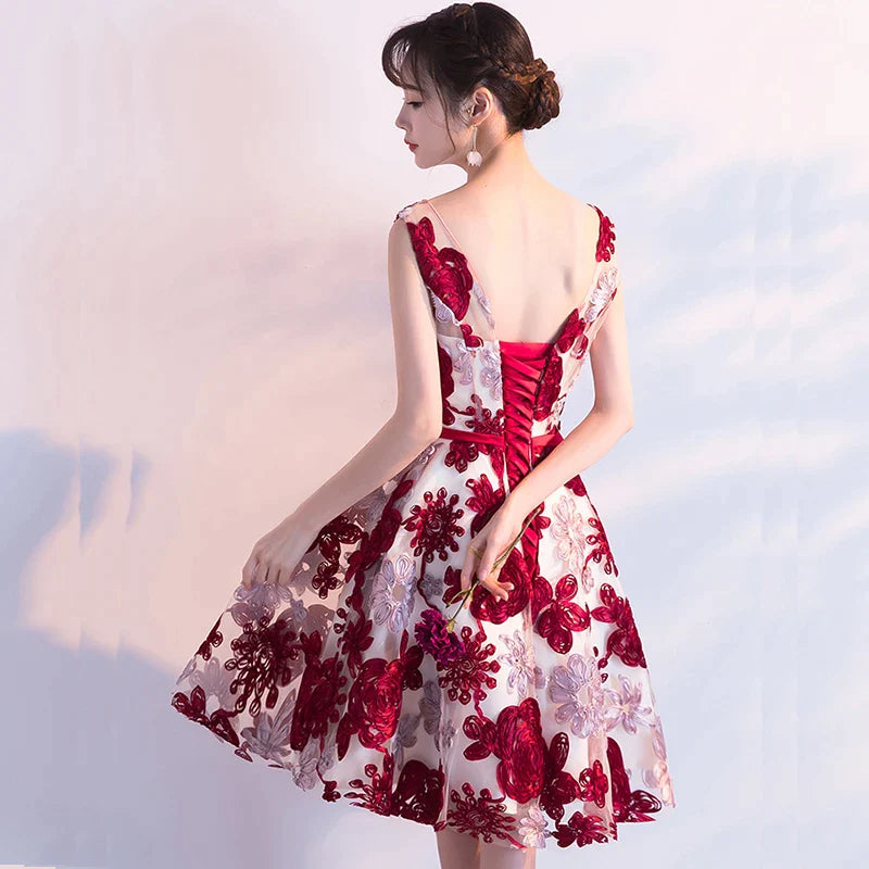 Prom dress short desgin girls' elegant party fashion plus size