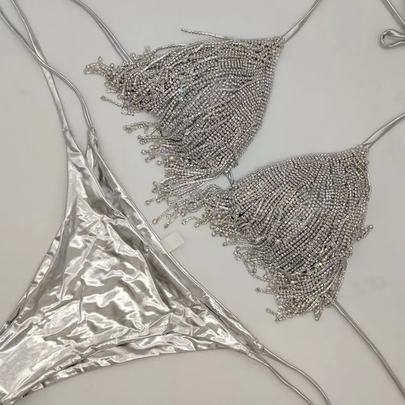 Crystal bikini diamond swimwear biquini diamond bikini beachwear popular swim suit rhinestone swimsuits bikini