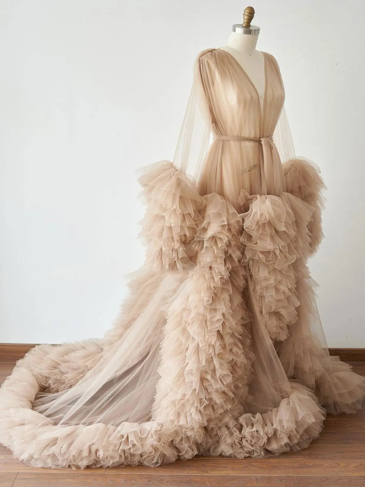 Maternity Robes Wedding Shawl Pregnant Women Sexy Tulle Bathrobe Dresses Photo Shoot Party Fluffy Baby Shower Gowns 15