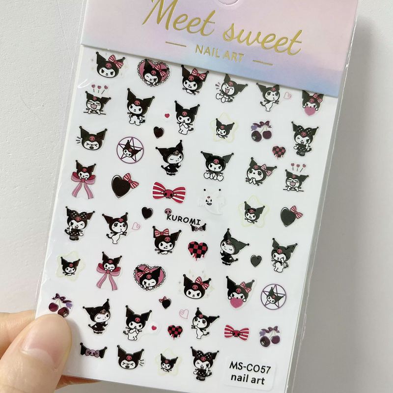 Sanrio – autocollants 3D pour ongles, fournitures d'art des ongles, dessin animé Hello Kitty cannelle, décoration des ongles, décalcomanies Anime