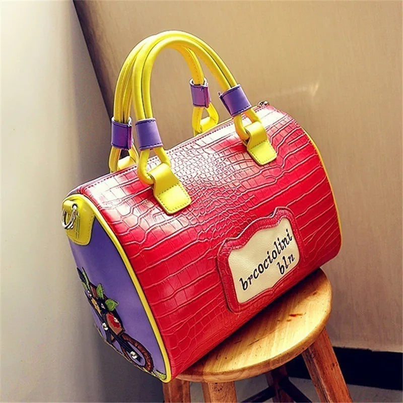 Super Women Handbag Shoulder Boston Bag tote Italian PU Leather Bags Sac A Main Borse Candy Color Luxury Handbags