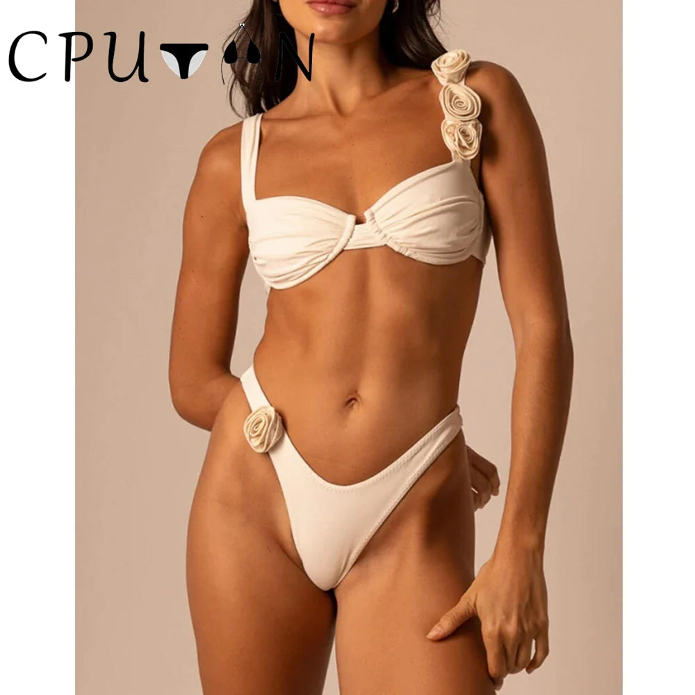 Sexy Push Up Bikini Set High Waist Swimsuit Vintage Women Swimwear Summer Beachwear Brazilian Biquini Bathing Suit bikini 3