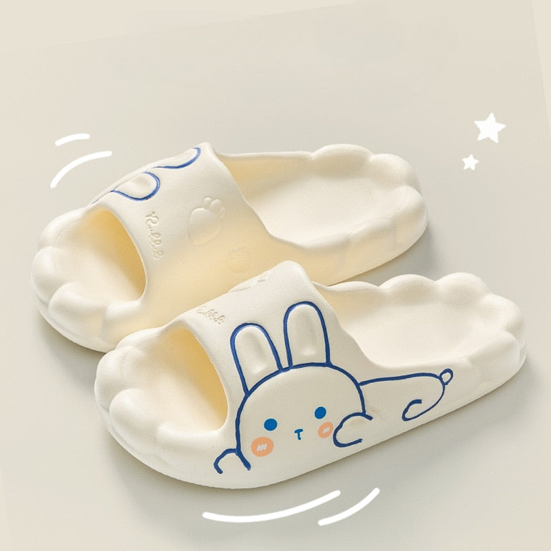 WTEMPO Summer Slippers Women Fashion Rabbit Slipper Home Slides Platform Flat Indoor Floor Flip Flops Women Ladies Shoes