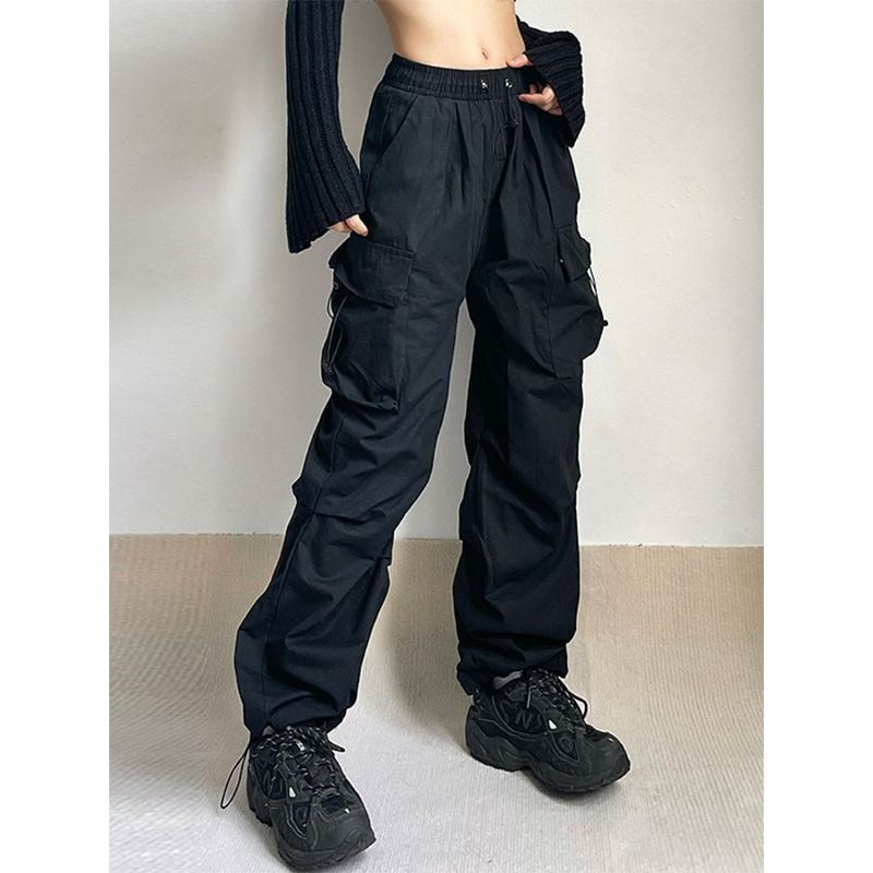 Women Parachute Cargo Pants Hip Hop Streetwear Casual