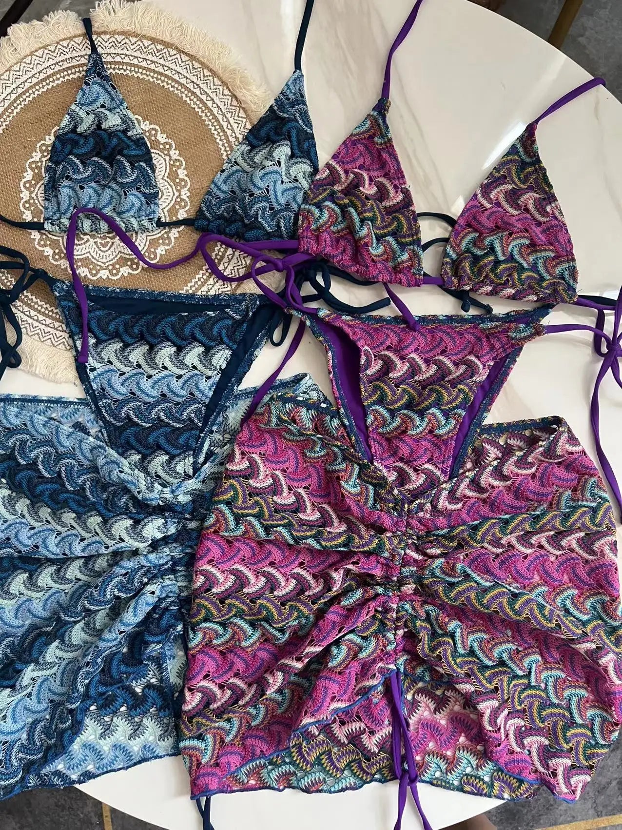 Three Piece Bikini Skirt Swimwear women swimsuit