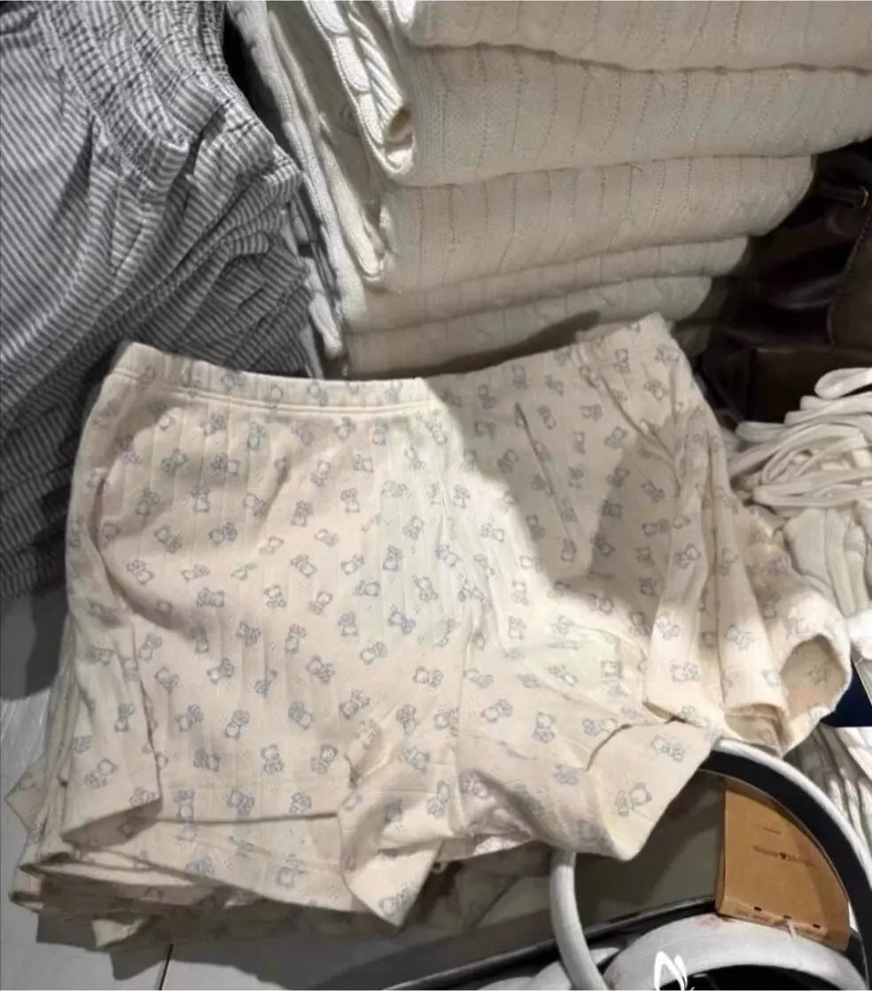 Casual Women Soft Cotton Front Buttons Shorts Summer Vintage Low Waist Female Chic Bottoms color12 One Size