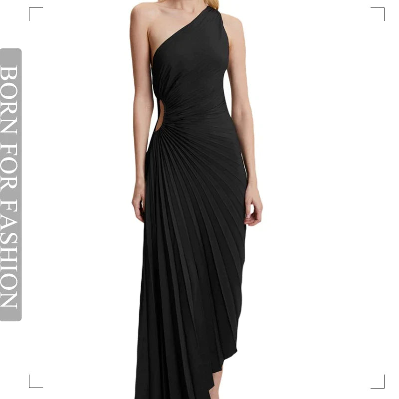 Summer Chic and Elegant Woman Maxi Dress White Ruffle Pleated Sexy Sleeveless Party Long Robe Luxury Evening Formal Clothes