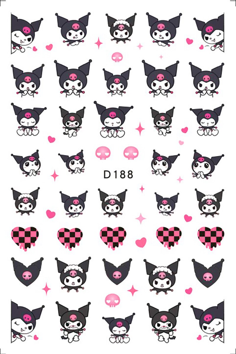 Sanrio – autocollants 3D pour ongles, fournitures d'art des ongles, dessin animé Hello Kitty cannelle, décoration des ongles, décalcomanies Anime