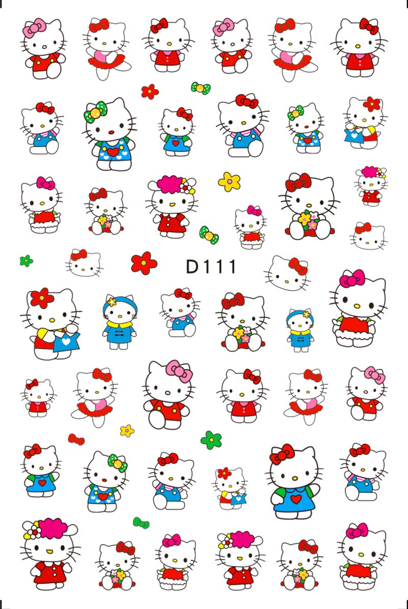 Sanrio – autocollants 3D pour ongles, fournitures d'art des ongles, dessin animé Hello Kitty cannelle, décoration des ongles, décalcomanies Anime