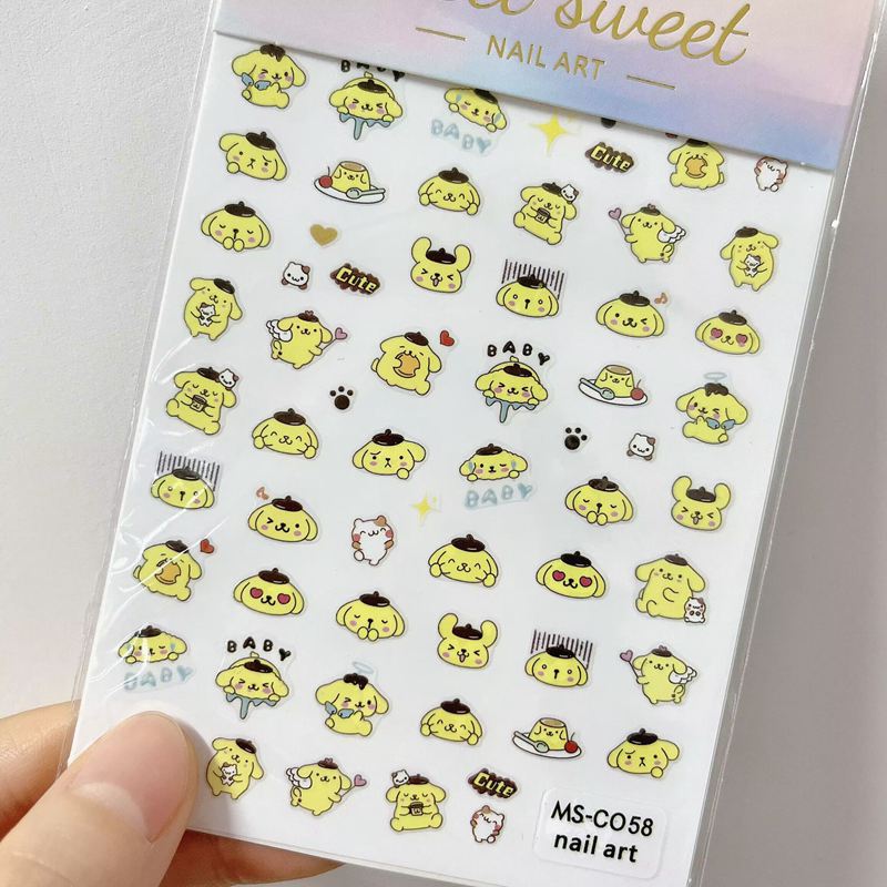 Sanrio – autocollants 3D pour ongles, fournitures d'art des ongles, dessin animé Hello Kitty cannelle, décoration des ongles, décalcomanies Anime
