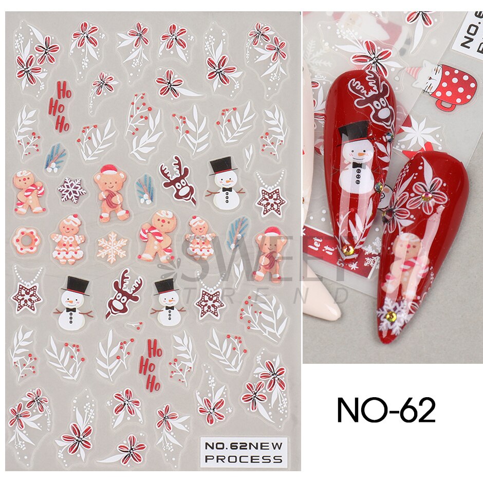 Autocollants pour Nail Art, oiseau de neige, hiver, automne, feuille d'érable, fleur de coton, ligne de conception d'automne, curseur adhésif, décoration de manucure, JINO-48