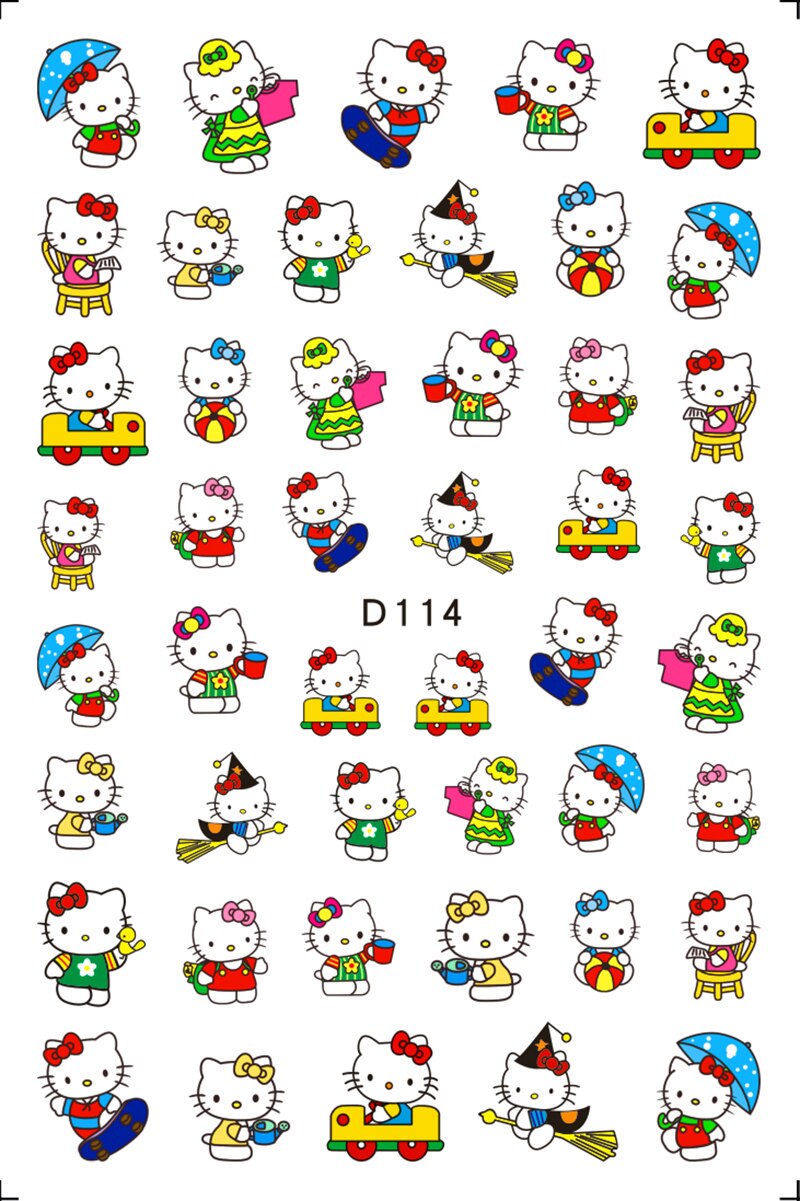 Sanrio – autocollants 3D pour ongles, fournitures d'art des ongles, dessin animé Hello Kitty cannelle, décoration des ongles, décalcomanies Anime